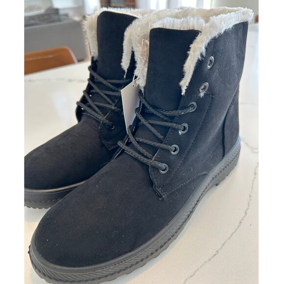 Dadawen Women’s Brown Faux Suede Fur Lined Ankle Snow Boots | Size 10 (42) - Picture 6 of 7